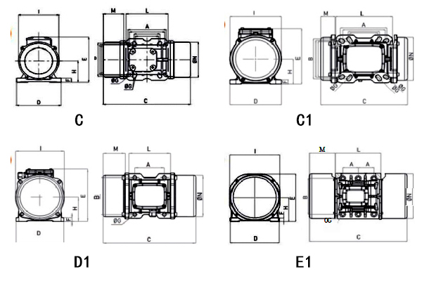 普田振動電機(jī)尺寸圖 普田振動電機(jī)尺寸圖